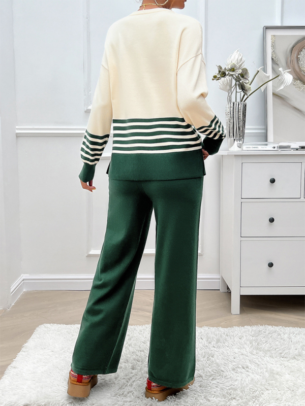 Color Block Sweater & Pants Set