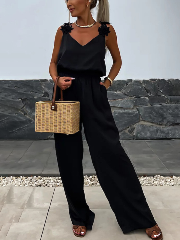 Chic Sleeveless Pocket Jumpsuit