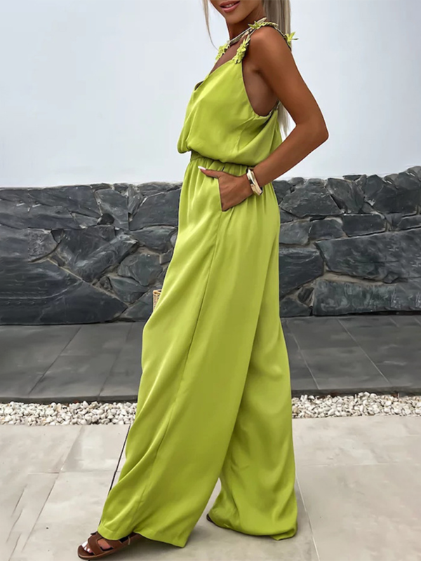 Chic Sleeveless Pocket Jumpsuit