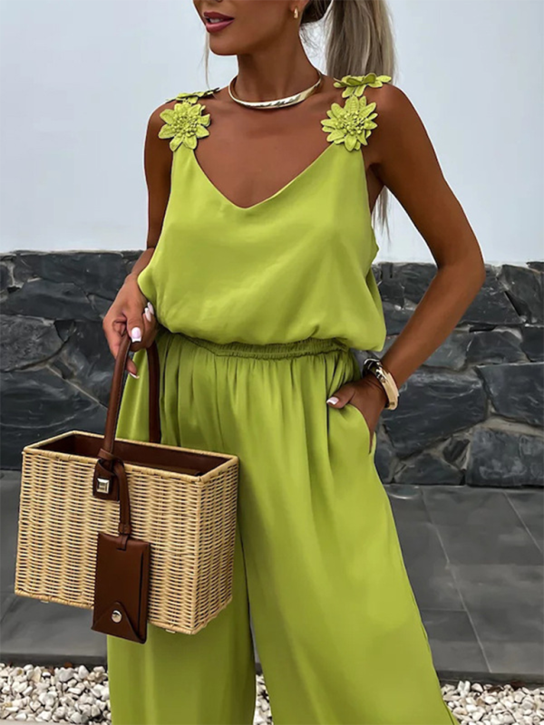 Chic Sleeveless Pocket Jumpsuit