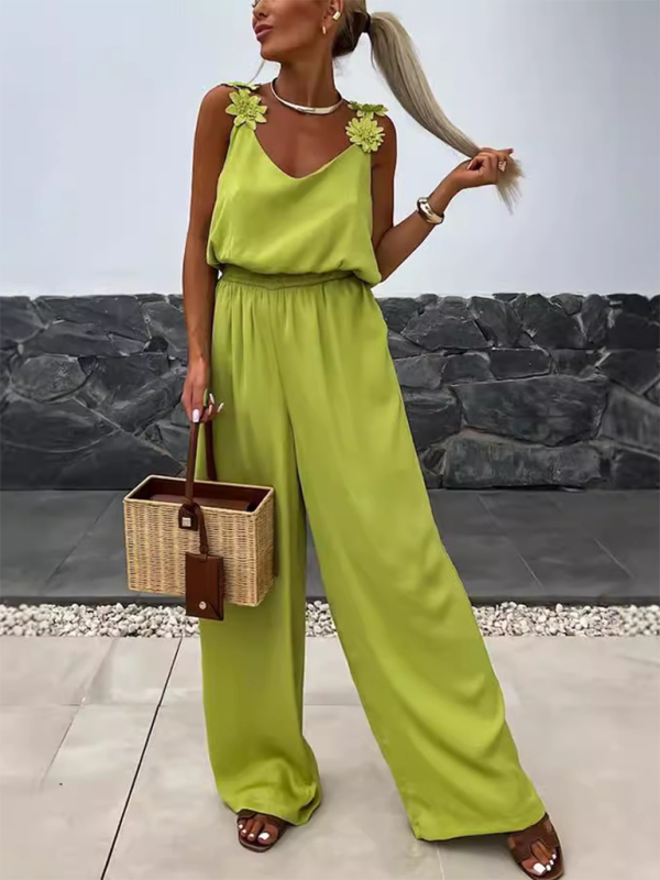 Chic Sleeveless Pocket Jumpsuit