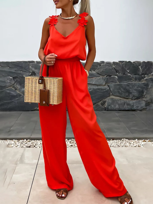 Chic Sleeveless Pocket Jumpsuit