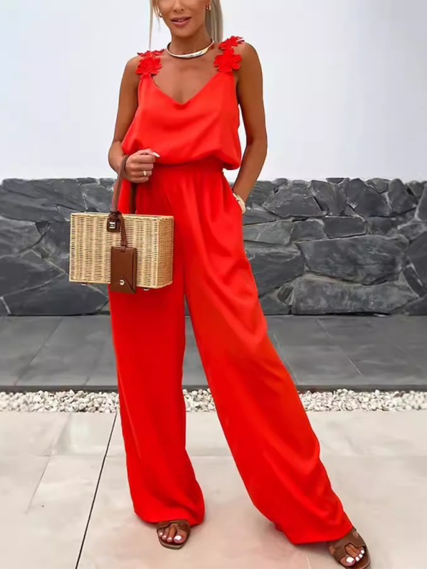 Chic Sleeveless Pocket Jumpsuit