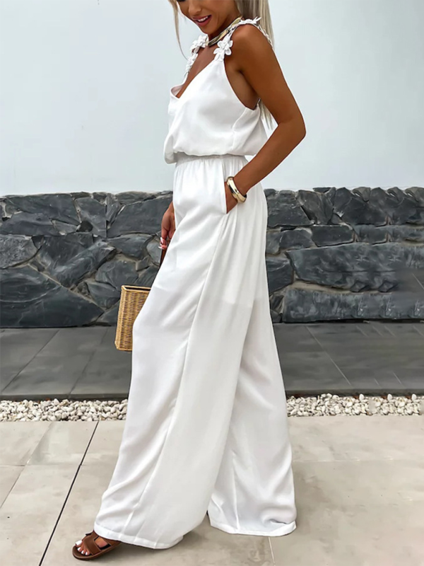 Chic Sleeveless Pocket Jumpsuit