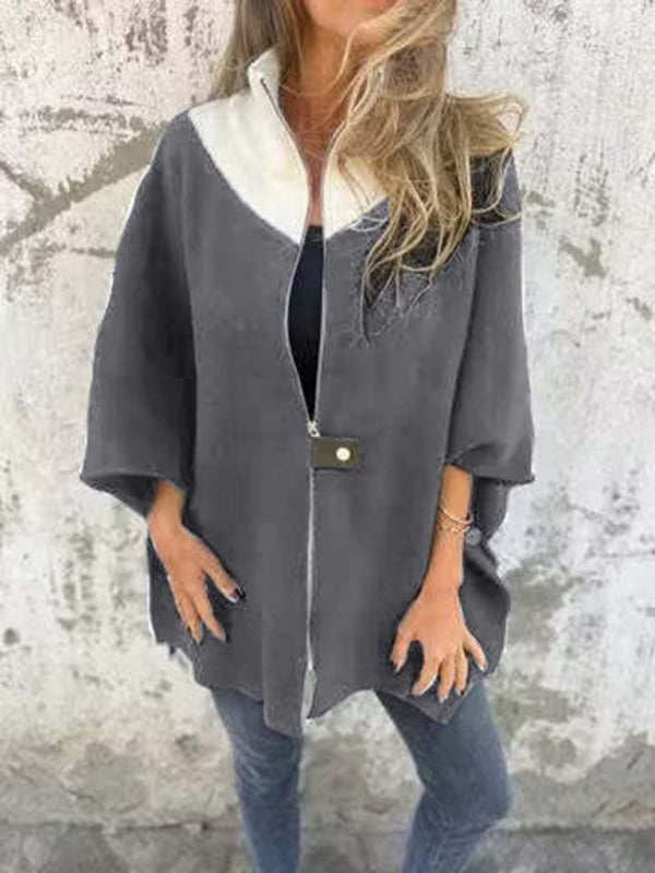 Autumn and Winter Casual Loose Zip Jacket