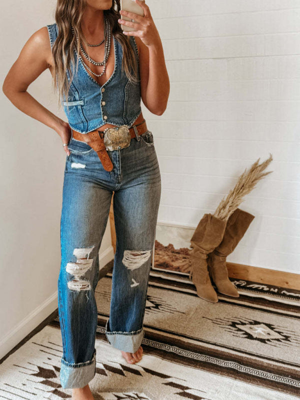 Chic Denim Vest