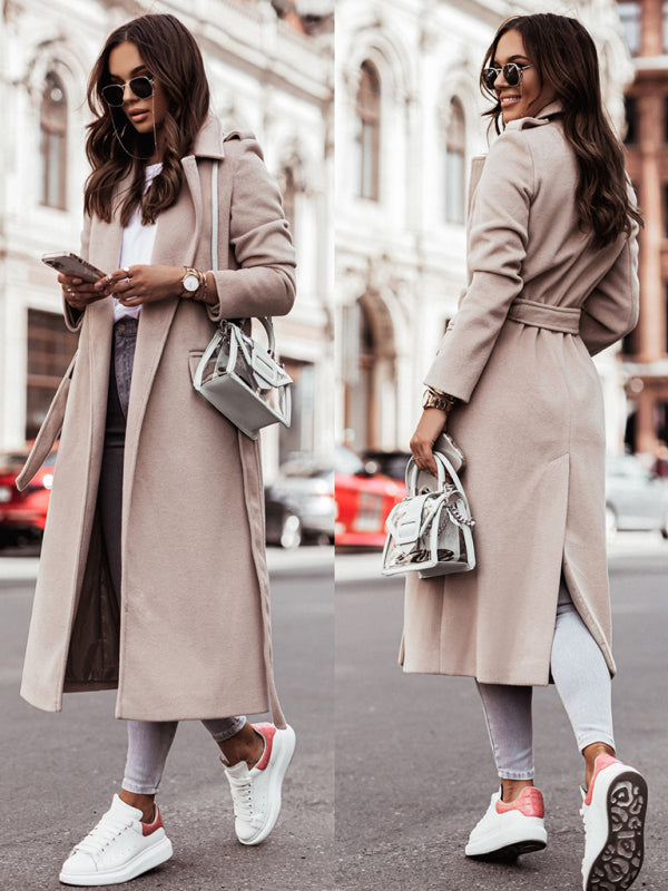 simple long sleeved V-neck tie jacket