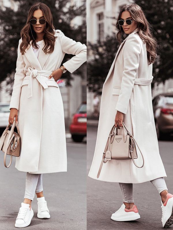 simple long sleeved V-neck tie jacket