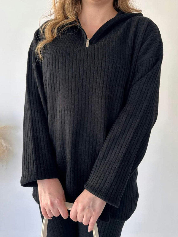 New knitted suit high collar set