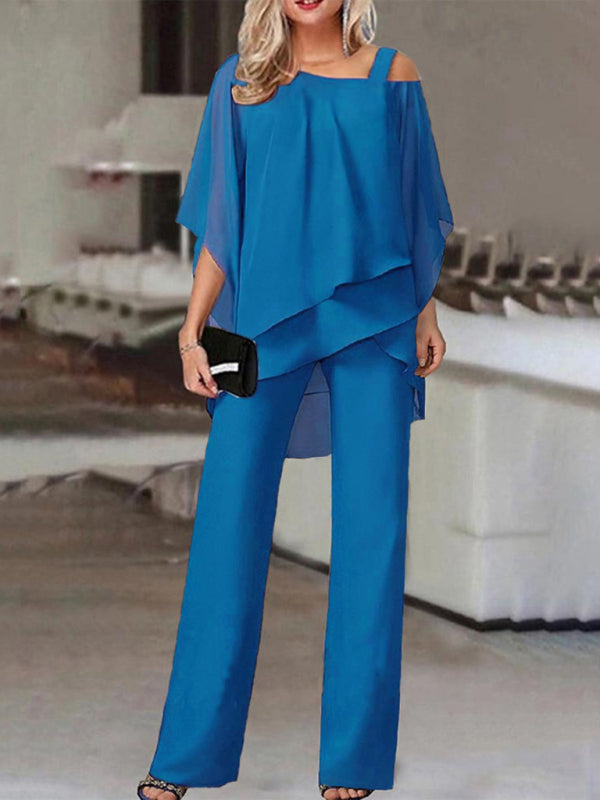 Bat sleeve jumpsuit two-piece suit