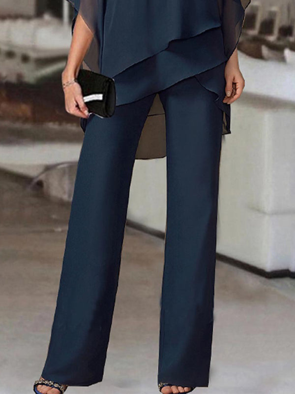 Bat sleeve jumpsuit two-piece suit