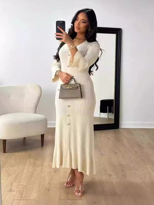 Fashion Long Slim Fit Knitted Dress