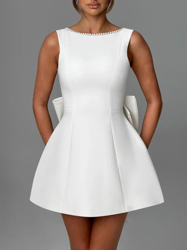 Elegant Pearl Detail Dress