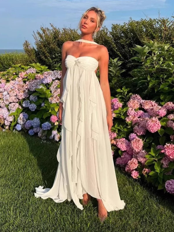 French Lace Halter Tube Dress