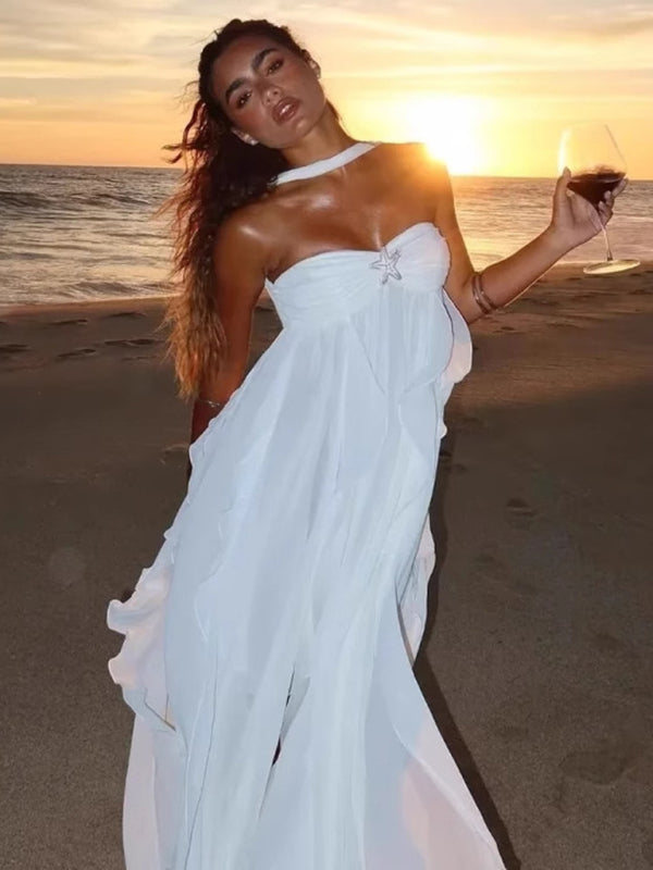 French Lace Halter Tube Dress