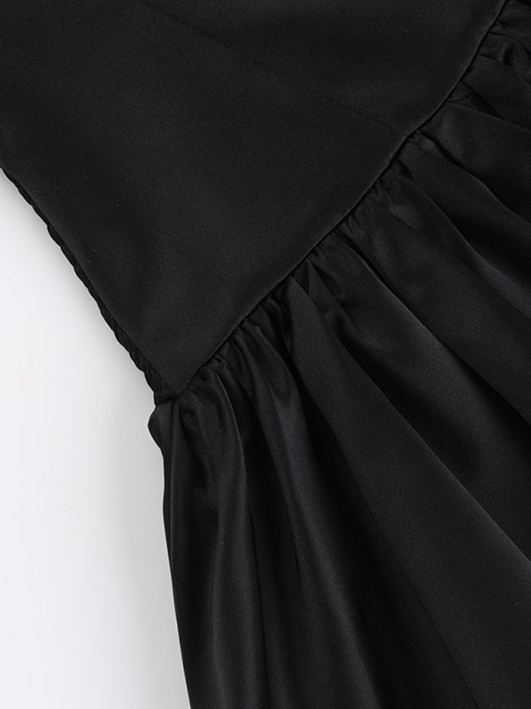 Sexy Slim Fit Tube Top Gathered Dress