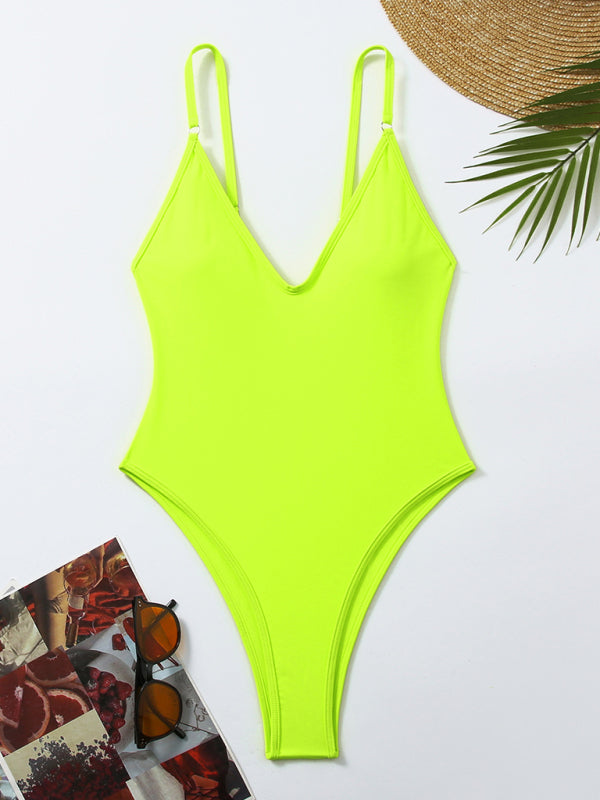 Simple Women's One-Piece Swimsuit