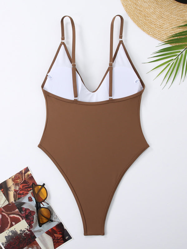 Simple Women's One-Piece Swimsuit