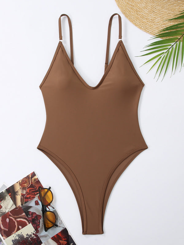 Simple Women's One-Piece Swimsuit