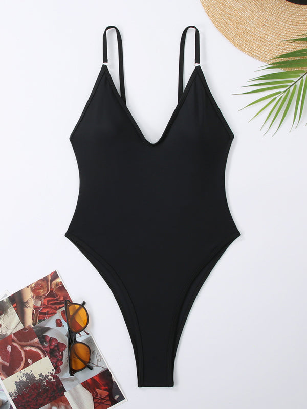 Simple Women's One-Piece Swimsuit