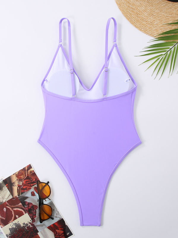 Simple Women's One-Piece Swimsuit