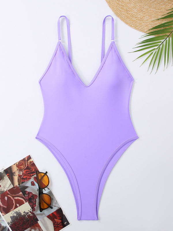 Simple Women's One-Piece Swimsuit