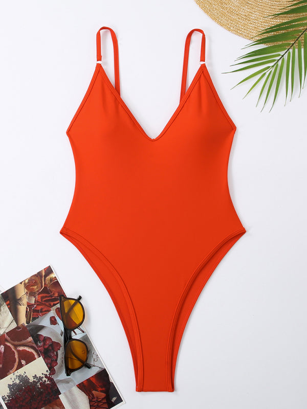 Simple Women's One-Piece Swimsuit