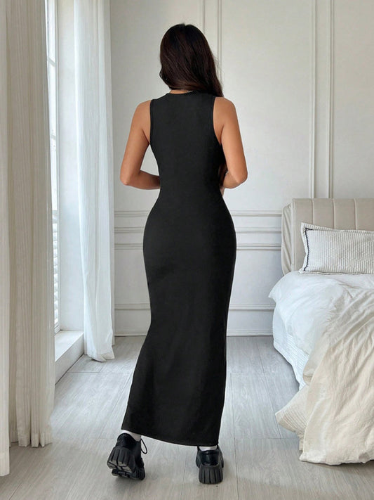 New Simple Round Neck Sleeveless Dress