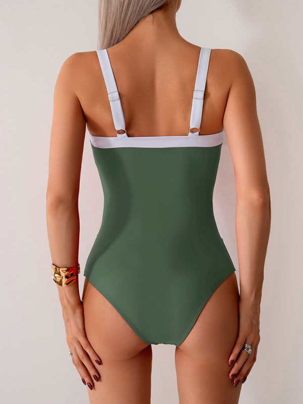 Contrast Color Swimsuit