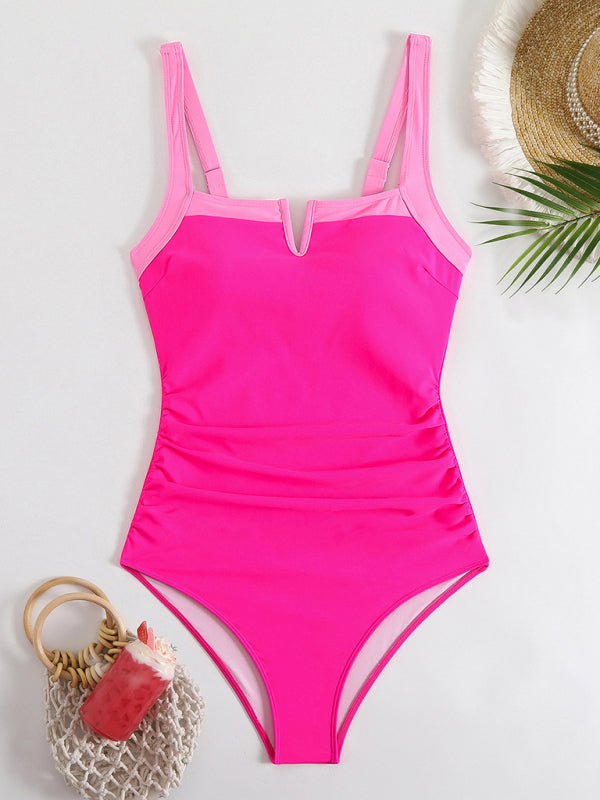 Contrast Color Swimsuit
