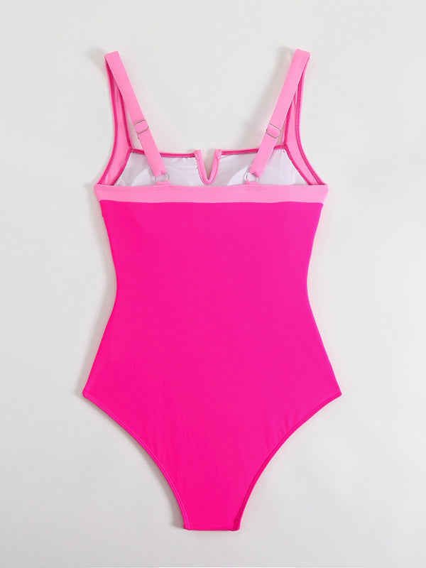 Contrast Color Swimsuit