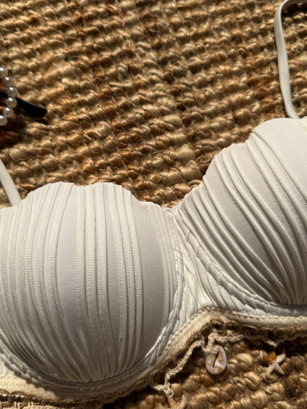 New solid shell petals sexy split bikini