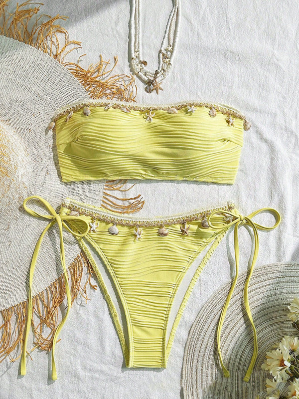 Sexy Starfish Shell Tassel Swimsuit Bikini