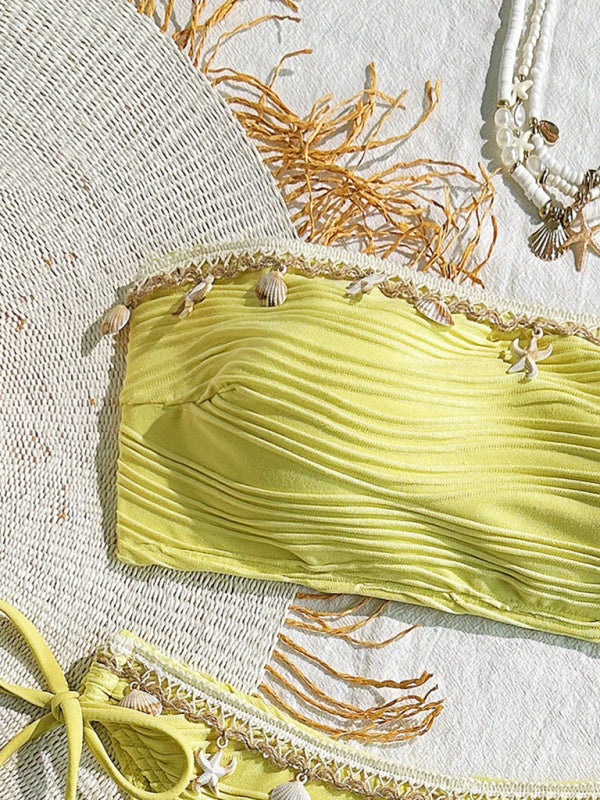 Sexy Starfish Shell Tassel Swimsuit Bikini