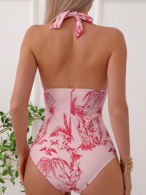 Coconut Tree Print Swimsuit