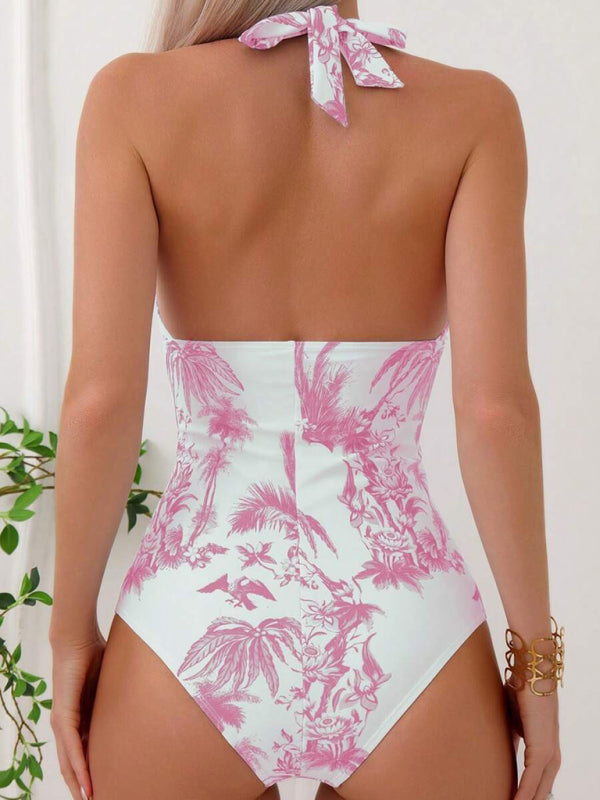 Coconut Tree Print Swimsuit