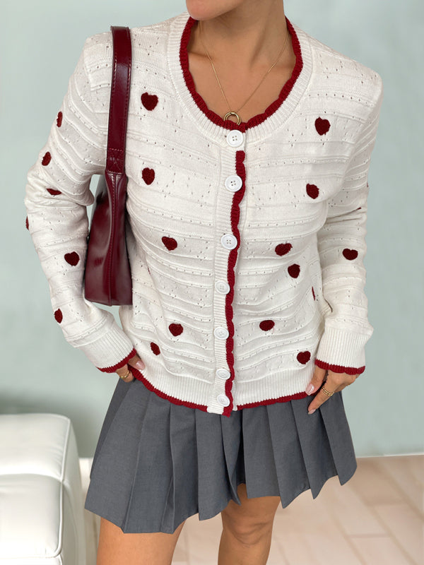 Heart Jacquard Cardigan