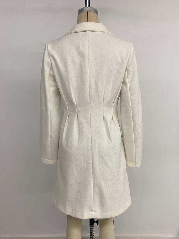 Elegant Chanel Style Coat With Pearl Buttons