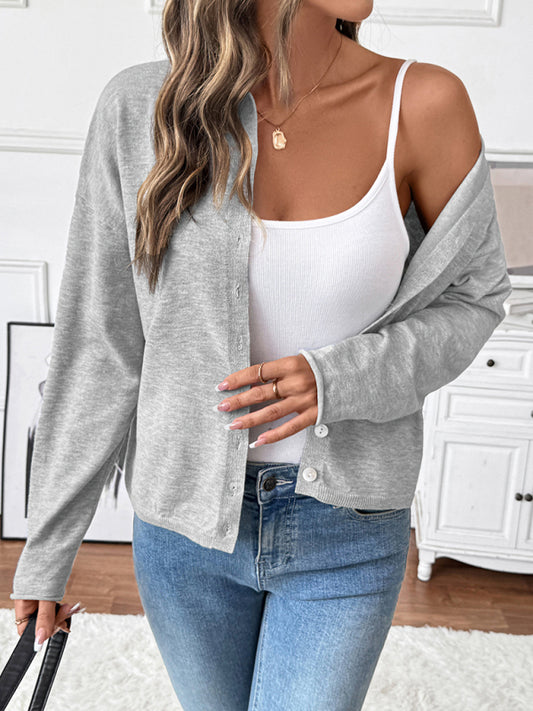 Casual Knitted Round Neck Cardigan