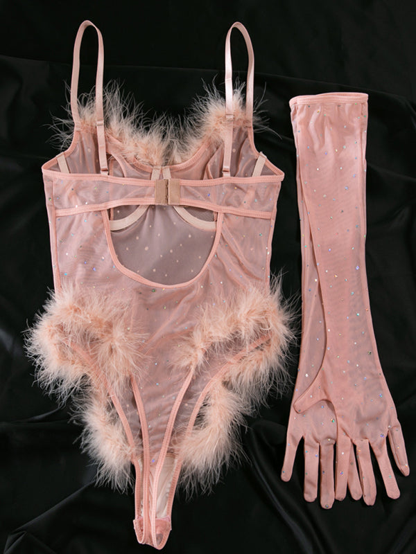 Halloween Sexy See-Through Splicing Bodysuit