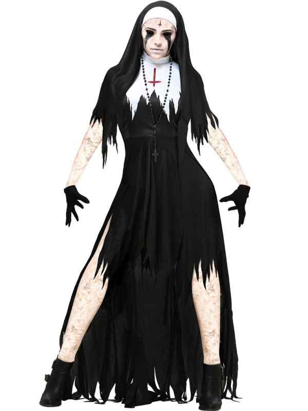 Ladies Halloween Nun Vampire Costume